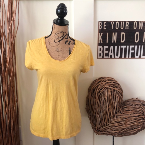 Merona Yellow Short Sleeve Scoop Neck Tee